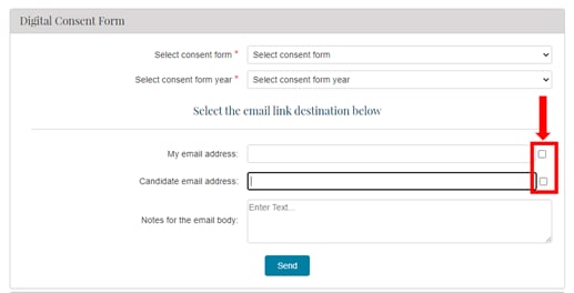 screenshot of digital consent form